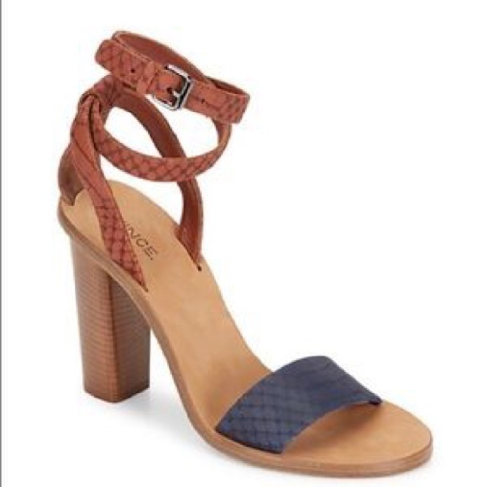 Vince ‘Nava’ ankle strap leather heeled sandals